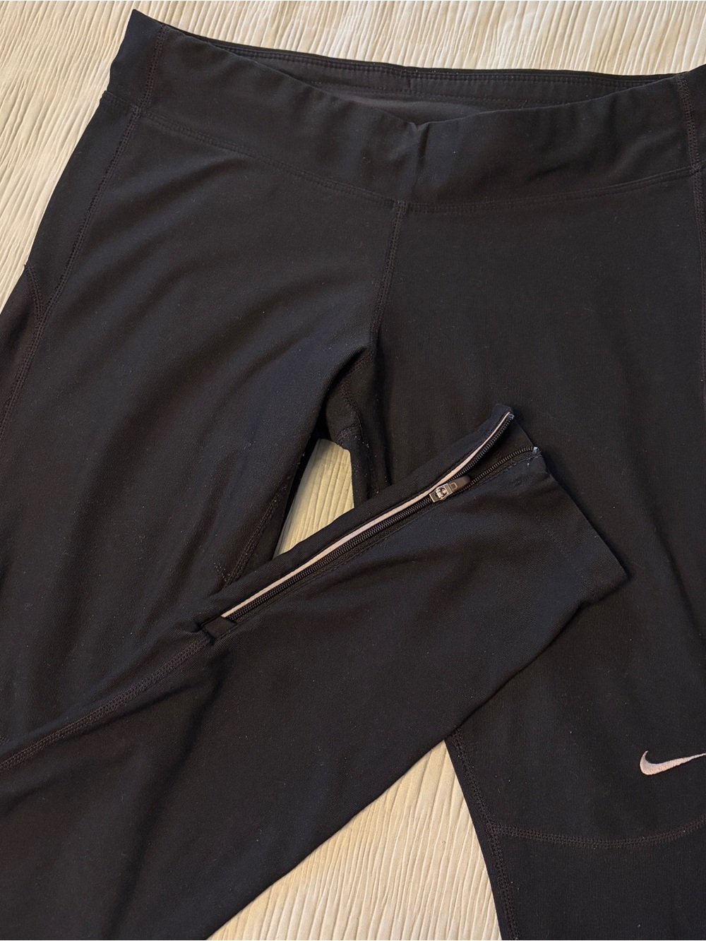 Nike Dri-Fit Leggings with Zippered Ankle and Swoosh